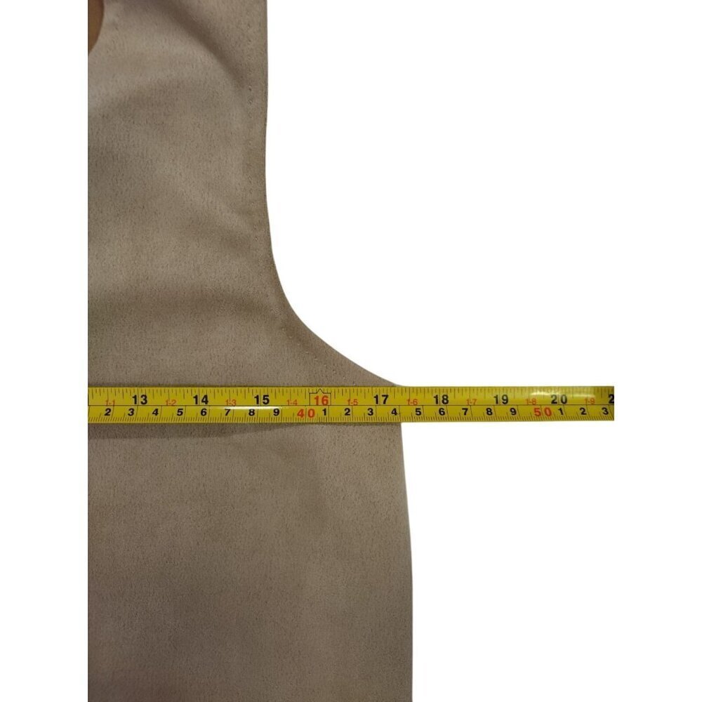 Max Studio London Womens Beige Sleeveless Suede-Look Dress W/ Pockets Size M NWT - Picture 8 of 9